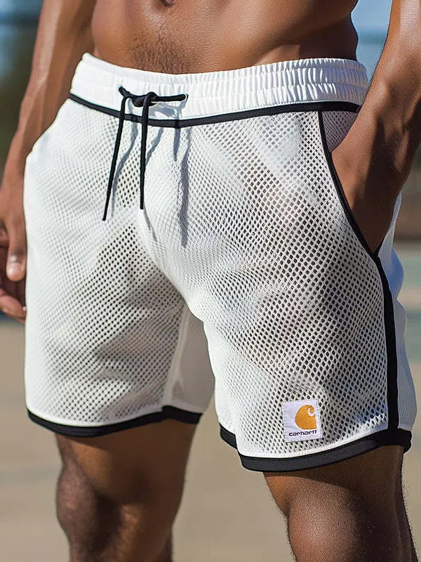 Mesh Paneled Athletic Shorts For Men - Perfect For Summer Sports And Casual Wear - Menbarn.com 