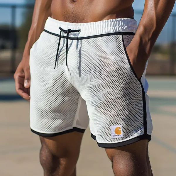 Mesh Paneled Athletic Shorts For Men - Perfect For Summer Sports And Casual Wear - Ootdyouth.com 