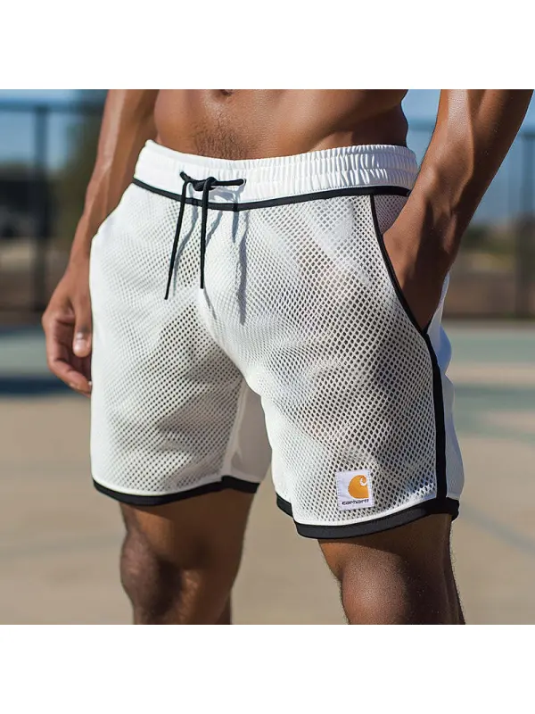 Mesh Paneled Athletic Shorts For Men - Perfect For Summer Sports And Casual Wear - Ootdmw.com 