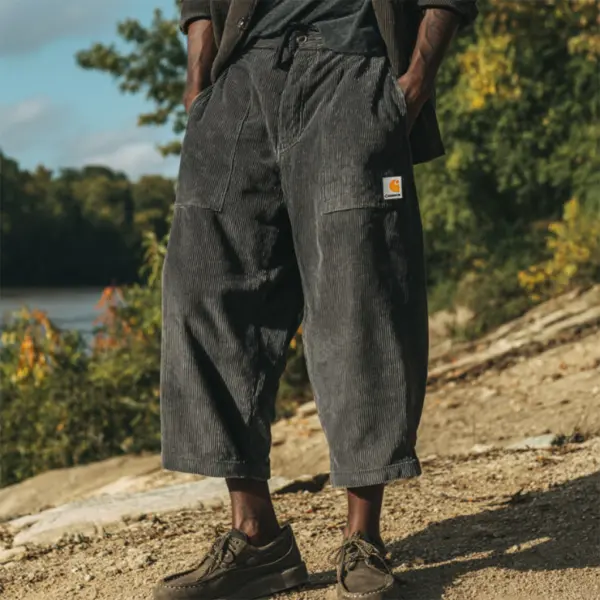 Carhartt Corduroy Work Pants In Charcoal - Ootdyouth.com 