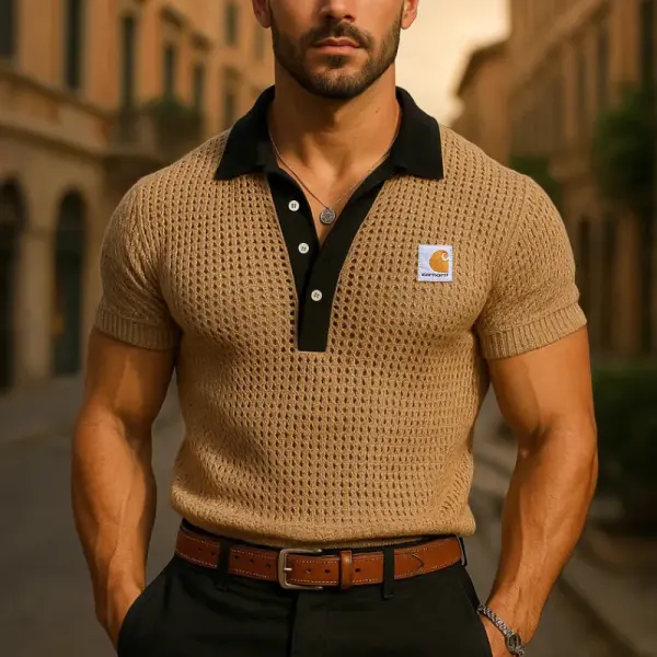 Stylish Knit Polo Shirt For Men - Perfect For Summer Outings And Casual Events - Wayrates.com 
