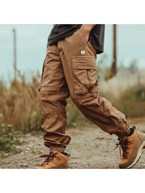 Brown Cargo Pants For Outdoor Adventures - Frontiercool.com 