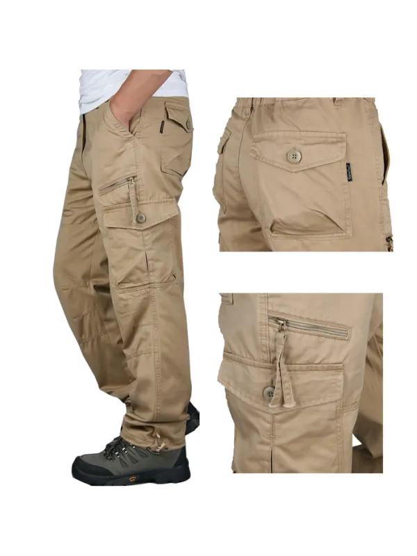 Men's Outdoor Multi Pocket Cotton Cargo Pants - Shopyiyistories.com 
