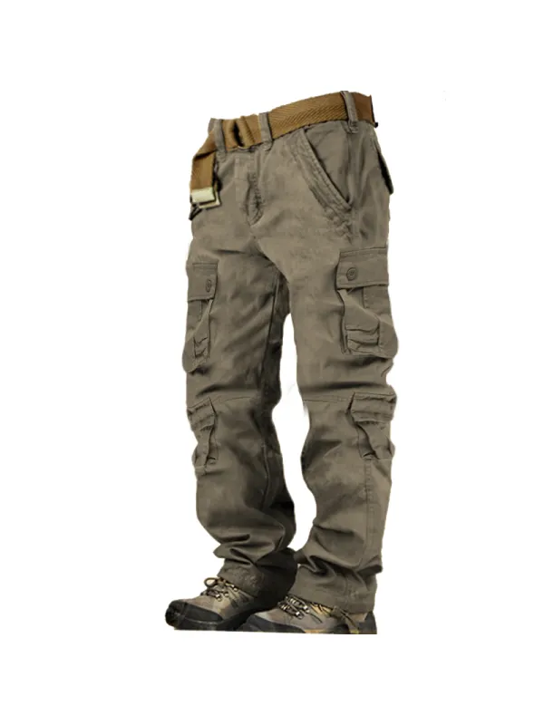 Men's Multi-pocket Outdoor Cotton Cargo Pants - Aptkoi.com 