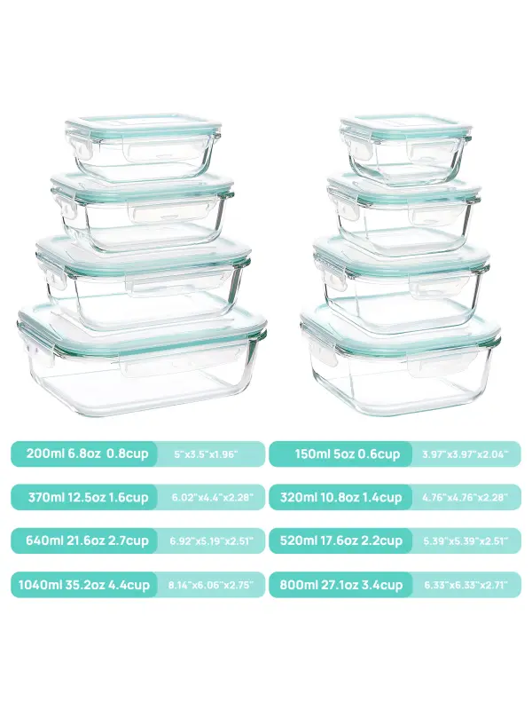 Food Grade Glass Fresh-keeping Box Set For Microwave Oven & Refrigerator1 - Godeskplus.com 