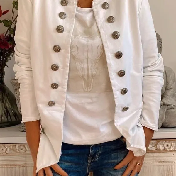 Solid Color Casual Jacket - Leanarea.chimpone.com 