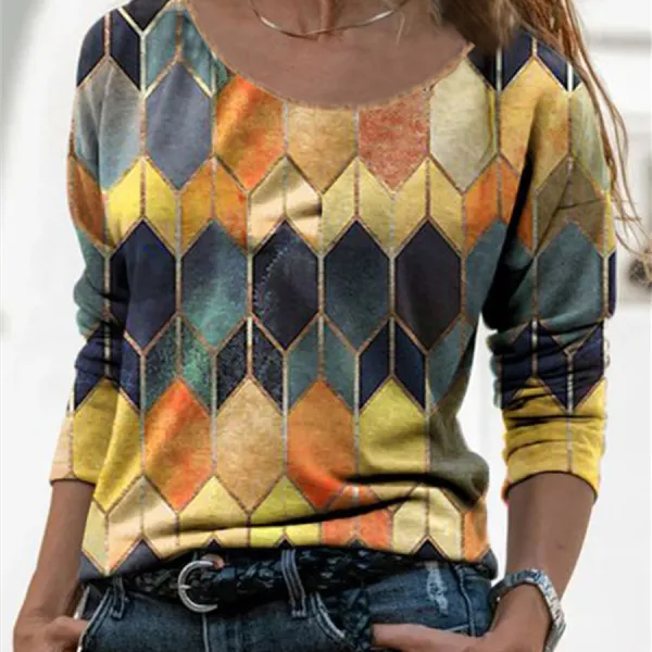 Vintage Round Neck Print T-Shirt - Styletaken.chimpone.com 