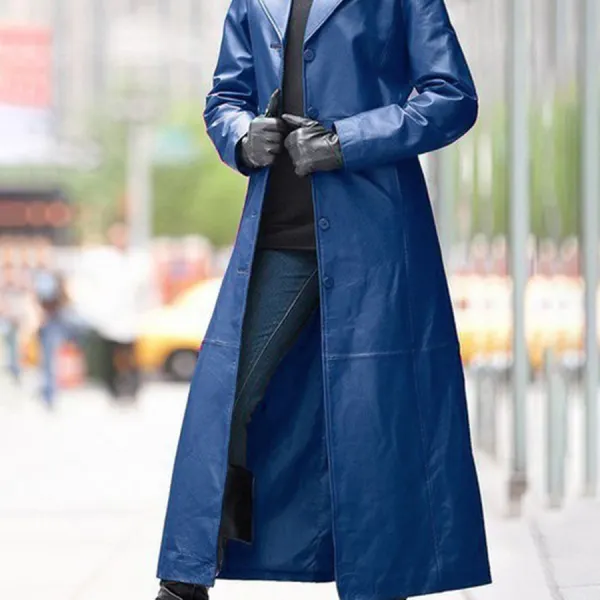Leather Coat Long Coat - Kalesafe.com 