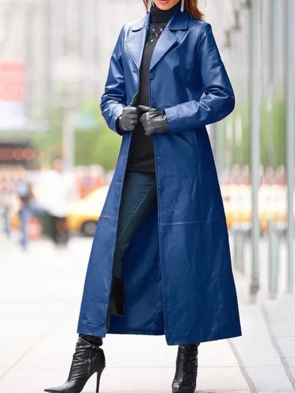 Leather Coat Long Coat - Fashionmia.chimpone.com 