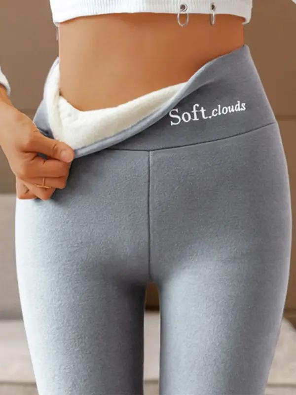 Basics Fleece Lined High Waist Skinny Leggings - Wantbright.com 