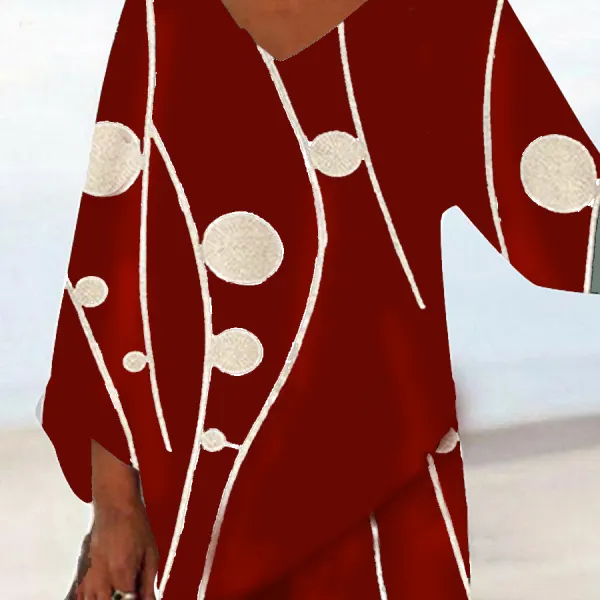 Fashion V-neck Print Shirt - Kalesafe.com 