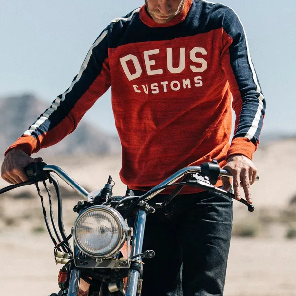Retro Motorcycle Long Sleeve T-shirt - Kalesafe.com 