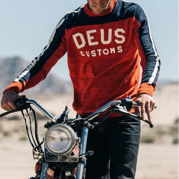 Retro Motorcycle Long Sleeve T-shirt - Ootdyouth.com 