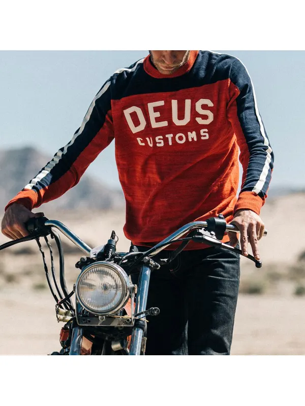 Retro Motorcycle Long Sleeve T-shirt - Timetomy.com 