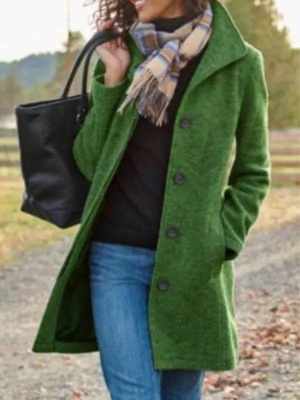 Ladies Casual Retro Woolen Coat - Godeskplus.com 