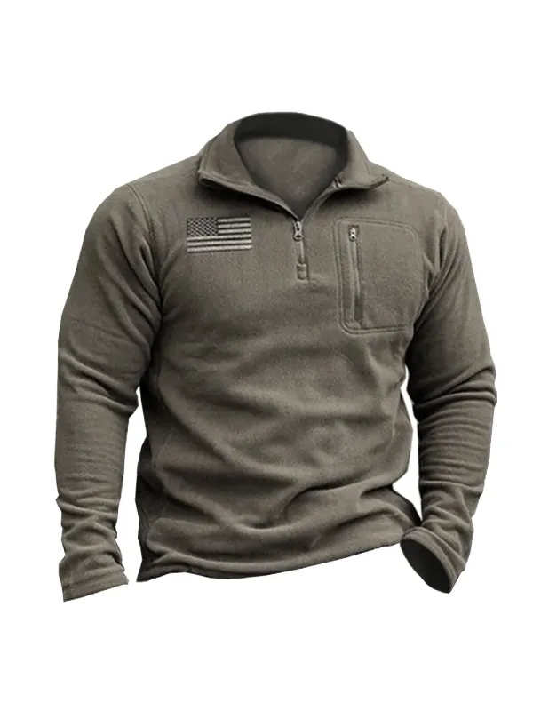 Men's American Flag Baseball Jersey Casual Long Sleeve Tactical Sweatshirt - Godeskplus.com 