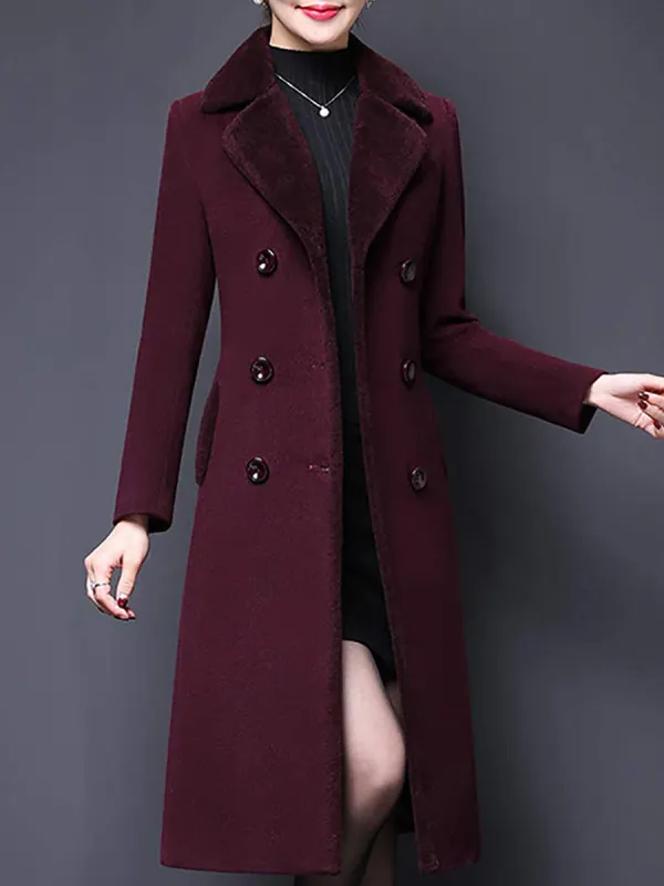 Fall/Winter Elegant Long Sleeve Woolen Coat - Godeskplus.chimpone.com 