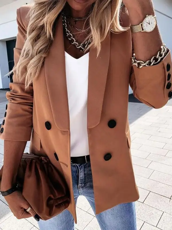 Casual Loose Check Print Cardigan Blazer - Godeskplus.com 