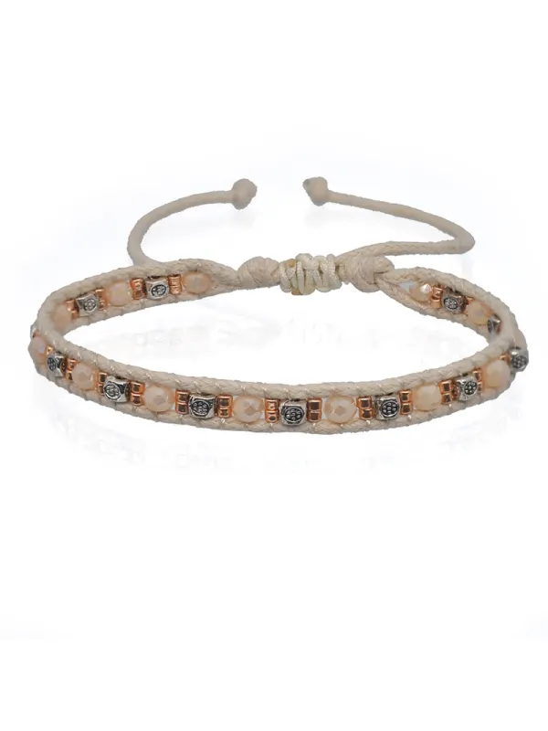 Colorful Double Braided Rope Beaded Bracelet - Godeskplus.com 