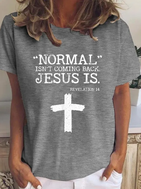 Casual Letter Print Crew Neck Short Sleeve T-Shirt - Godeskplus.com 