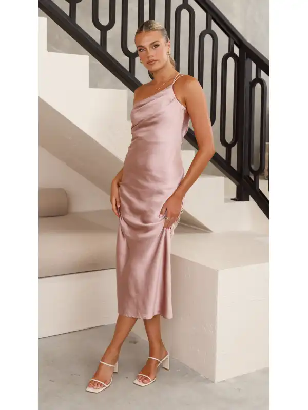 Josephina Midi Dress - Dusty Pink - Godeskplus.chimpone.com 
