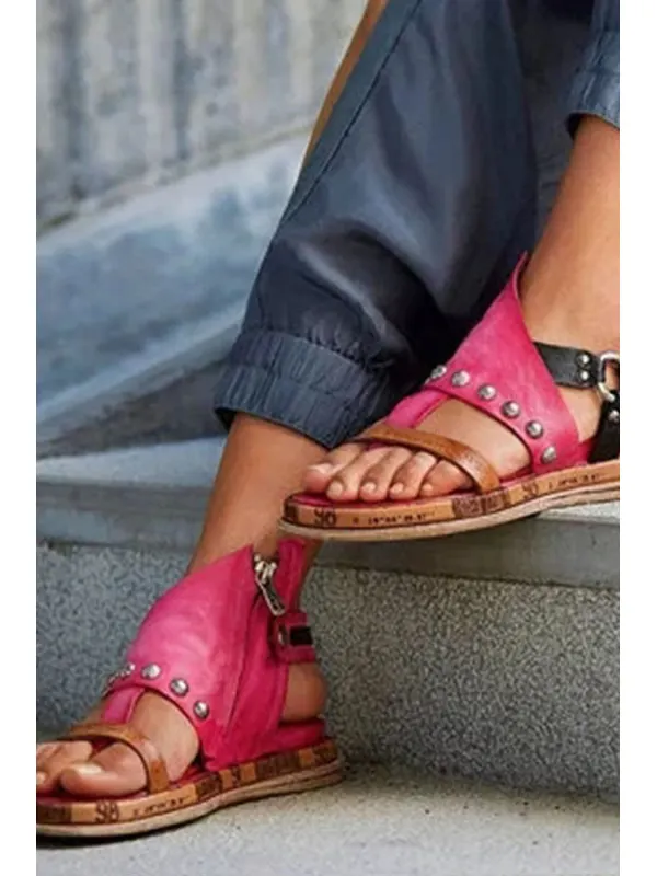 Peep Toe Casual Date Travel Flat Sandals - Godeskplus.chimpone.com 