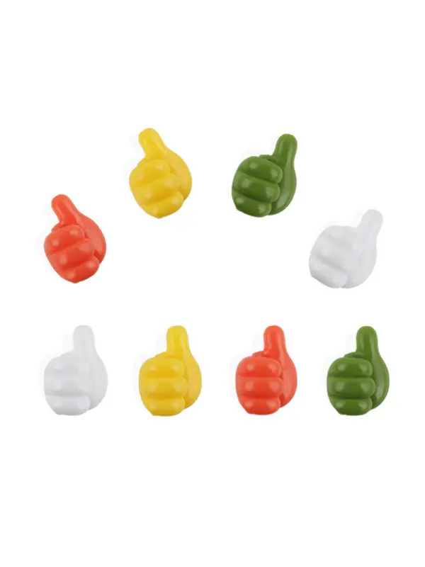 10-40PCS Creative Self-Adhesive Thumb-up Shape Wall Hooks, Adhesive Small Hand Hooks - Godeskplus.com 
