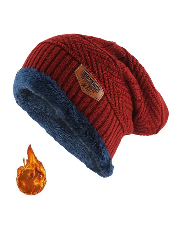 Warm Winter Knit Beanie With Fleece Lining - Godeskplus.com 