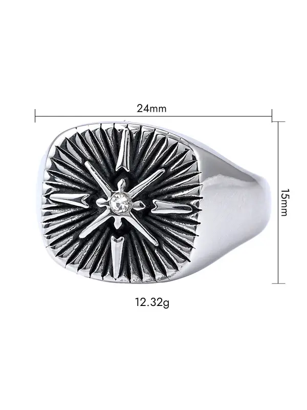 Thesupermade Nordic Navigator Compass Cross Viking Ring - Godeskplus.com 