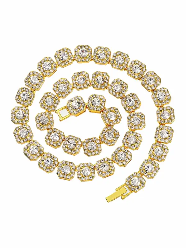 Thesupermade Hip Hop Round Color Diamond Cuban Necklace - Godeskplus.com 